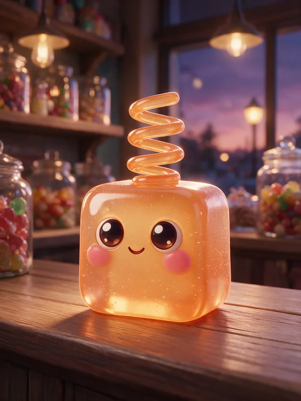 Boing, an apricot jelly with a springy coil